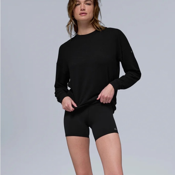 ALO YOGA Soho Pullover, Black XS - Picture 1 of 8